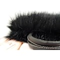 Miniatyrbillede 2 af 3: Plys Fluffy Tote Bag Underarm Bag Fluffy Skuldertaske, sort