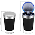 Miniatyrbilde 3 av 4: Bil Led askebeger laget av sinklegering med lokk og led lysholder