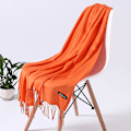 Miniatyrbild 1 av 5: Mode Enfärgad 2022 Dam Halsduk Vinter Hijabs Tofsar Långa Damsjalar Cashmere Like Pashmina Bandana Halsdukar Wraps Echarpe FYR110-34