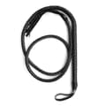 Håndlavet læder-bullwhip til ridetræning, 1,9 m ruskindsflettet hestepisk (sort) Black Size 1