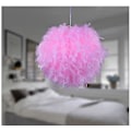 Miniatyrbillede 3 af 4: Fjerlysskærm til loftspendel 30cm Fluffy lampeskærm Lampeskærm lysskærm til lampe Pink