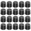 20 st 15x13,5 mm plastpotentiometerratt för 6 mm diameter D-typ axel gitarrvolymratt.-hy Svart og hvit