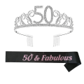 Miniatyrbillede 5 af 5: Fødselsdags tiara krone med skulderrem sæt til fødselsdagsfest forsyninger 21