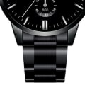 Miniatyrbillede 4 af 5: Business Mænd Date Watch Rustfrit Stål Bælte Metal Wrist Lovers Watch Sort