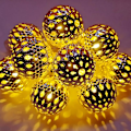 Miniatyrbillede 3 af 5: 10ft 20 Led Marokkansk Globe Led Fairy String Lights til jul (varm hvid) Warm White