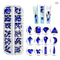 Miniatyrbillede 1 af 5: 3d Glitter Nail Art Ab/farverig Hotfix Rhinestones Flatback Crystal Diamond Gems Multi Size12 Gird Style 15