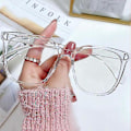 Miniatyrbillede 1 af 3: Blåt lysblokerende briller Søde Anti Eye Strain Fashion Frame Briller til læsning Play Computer Transparent White