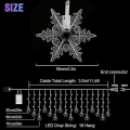 Miniatyrbilde 5 av 5: 96 Led Snowflake Fairy String Lights Gardinvindu 8 Modi Julefestdekor USA Fargerik US Colorful