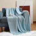 Miniatyrbilde 1 av 5: Inya Slängfilt Strukturerad Solid Mjuk Soffa Soffa Overdrag Dekorativ nordisk stickad filt Tyngd juldekor Plädar diamond light blue 130x230cm