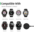 Miniatyrbillede 2 af 5: Oplader Garmin Fenix ​​7/7S/7X/6/6S/6X Pro/5/5S/5X Ladestation med - Sort