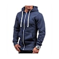 Miniatyrbillede 2 af 3: Hættetrøje Jakke Sweatshirt Herre Sport Vinter Casual Frakke Toppe-Marineblå Størrelse XL
