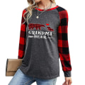 Pikkukuva 1 / 2: Hhcx-naisten jouluprintti Pitkähihainen pusero Loose Pullover T-paita Basic Topit Grey M