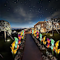 Miniatyrbillede 5 af 5: Jordstik Lampe Solar Vand Taro Lily Lampe Farverig Led Simuleringslampe Lanterne Udendørs dekoration Plænelampe Plug-in havelampe