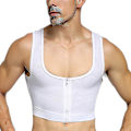 Miniatyrbillede 1 af 5: Mænd Gynækomasti Shaper Ny slankende brystkontrol bryster Shapewear Undertøj Mavebælte Krogkontrol Zip White M
