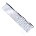 Miniatyrbillede 1 af 5: Pet Steel Kam afrundede ender Rustfrit stål Grooming Deshedding Tool