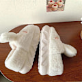 Miniatyrbild 2 av 4: Vit Kanin Fluffigt Sovrum Hem Kvinnor Tofflor Vinter Halkfria Varma Skor