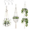 Miniatyrbild 1 av 5: Macrame växthängare med krokar, hängande set inomhus utomhus 3 pack