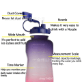 Miniatyrbild 4 av 4: 2000ml Motivational Outdoor Water Bottle With Time Marker And Straw, Leakproof Tritan Bpasports Bottle Red
