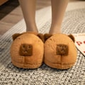 Miniatyrbillede 5 af 5: Tegnet Capybara Varme Hjemmesko Bløde Skridsikre Hjemmesko e Plus
