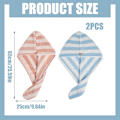 Miniatyrbillede 2 af 5: Mikrofiber Hårhåndklæder Hårturbaner med Knapper Superabsorberende Hårtørrerhåndklæde Anti-frizz Twist Turban Tørre Hårhatte til Badeværelse (2 stk. A)