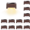 Miniatyrbild 2 av 5: Soldäckslampor, 12-pack solcellslampor för utomhusbruk, vattentäta för utomhustrappor, steg, staket, gård, uteplats (Brun Varmvit)