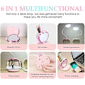 Miniatyrbilde 3 av 4: LED Bordlampe for Barn Dimbar Bordlampe Oppladbar med Penneholder USB-Port for Tenåringsjenter Gutter Studenter, pinkBY