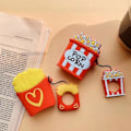 Miniatyrbilde 5 av 5: Søtt Skall for Airpods 2./1. Generasjon, 3D Popcorn Design Silikonskall Beskyttende Støtsikkert Etui med Nøkkelring for Airpods Hodetelefoner Popcorn