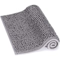 Miniatyrbillede 1 af 5: Skridsikker 61 × 43 cm Chenille Badeværelsesmåtte, Let at Rengøre Badeværelsesmåtter, Blød Brusemåtte, Grå