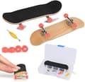 Fingerskateboard, legering hel lönnträbro med låda Minska trycket Presenter för barn (röd)