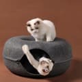 Cozy Felt Cat House with Zipper