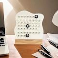 Miniatyrbilde 3 av 5: 1 stk DIY skrivebordskalender i tre, kreativ kontorskrivebordsdekorasjon, perfekt for daglig planlegging