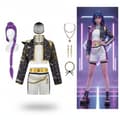 2025 K-Pop Demon Hunter-kostymesett + 4 ekstra tilbehør Hvit White 160 cm