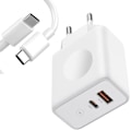 Miniatyrbilde 1 av 4: Lader - E.F.KONNEKTION - 30W 2-i-1 PD 20W+QC 3.0 - USB-C-kabel - Kompatibel med Samsung A16 A26 A36 A56 A15 A25 A55 A35