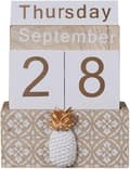 Miniatyrbild 1 av 6: Hett erbjudande till lågt pris! Träevighetskalender, Vintage Träblock Evighetskalender - Glad
