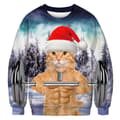 3D-printet grim julesweater, grim julesweater L blå blå blue blue XL