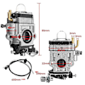 Miniatyrbilde 3 av 3: Motorsykkel Forgasser 15mm 2-takts Forgasser For 43cc 47cc 49cc 50cc 52cc Scooter ATV Dirt