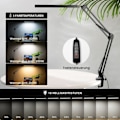 Miniatyrbillede 2 af 5: LED-skrivebordslampe, 14W Foldbar Arkitektlampe med Klemme, 10 Lysstyrkeniveauer x 3 Farvetilstande, Justerbar Bordlampe, Øjenbeskyttelse