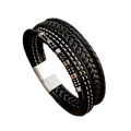 Miniatyrbillede 1 af 2: Flerlags Retro Flettet Læderarmbånd til Mænd