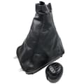 Black genuine leather jacquard gear shift boot for SAAB 9-3 2003-2012, 5/6 speed. 5 Speed Black Combo