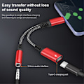 Pikkukuva 3 / 6: 60W PD 2in1 USB-C - USB-C/AUX-naarasadapteri, musta