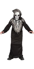 Skeletdragt Børn Kostume Halloween Sort Black 140