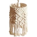 Miniatyrbillede 1 af 5: Håndlavet lampeskærm, hvid hængende lampeskærm, boho macrame lampeskærm stue børneværelse kollegieværelse bhmish indretning