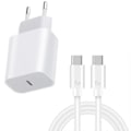 Miniatyrbilde 1 av 4: Hurtiglader for Samsung - USB-C 20W - Adapt (Samsung Hurtiglader + 1M Kabel)