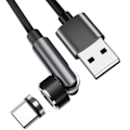 Miniatyrbilde 1 av 3: Magnetisk ladekabel med USB-C-kontakt Svart 1 m
