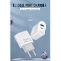 Miniatyrbilde 2 av 5: Dobbel USB-C Hurtiglader for iPhone 11/12/13/14,15, Samsung White Vit