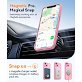 Miniatyrbild 5 av 5: Magnetiskt skal för iPhone 16 Pro Max med fullständigt kameraskydd [MagSafe-kompatibelt] [Genomskinligt matt] Skyddande telefonfodral, varmrosa Pink Pink iPhone 13