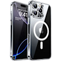 Miniatyrbild 1 av 5: Magnetiskt skal för iPhone 16 Pro Max med fullständigt kameraskydd [MagSafe-kompatibelt] [Genomskinligt matt] Skyddande telefonfodral, varmrosa Cl Clear iPhone 16 Pro Max