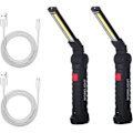 Miniatyrbillede 1 af 5: LED USB Genopladelig Lommelygte, 2 stk. Stærke Lommelygter Arbejdslampe