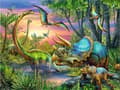 Diamantmålning / Diamond Painting 30x40cm - Dinosaurier Skogen multifärg multicolor