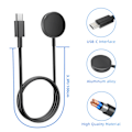 Miniatyrbilde 3 av 5: USB-C Lader for Samsung Galaxy Watch 3/4/5/6/7, Active 1/2 Svart